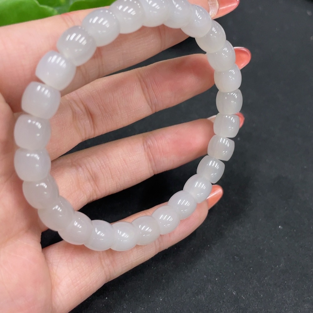 H35084667 Hetian Jade Bracelet, Approx. 8mm, Total Weight About 22.5g