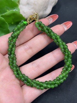 H35084204 Hetian Jade Bracelet Approx. 3.8mm Non-Gold Total Weight Approx. 15.5g