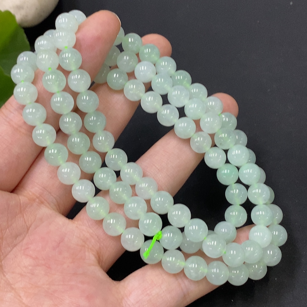 F28290720 Jadeite Bead Necklace Total Weight Approx. 55.22g Size About 7.1mm