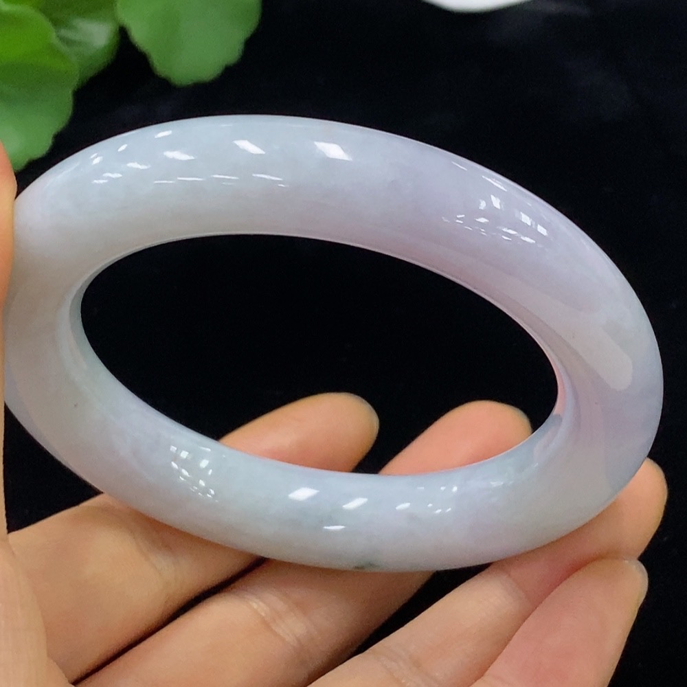 F34973933 Jadeite Round Bangle Size 56.7 Total Weight Approx. 85.58g with Color Polishing Powder