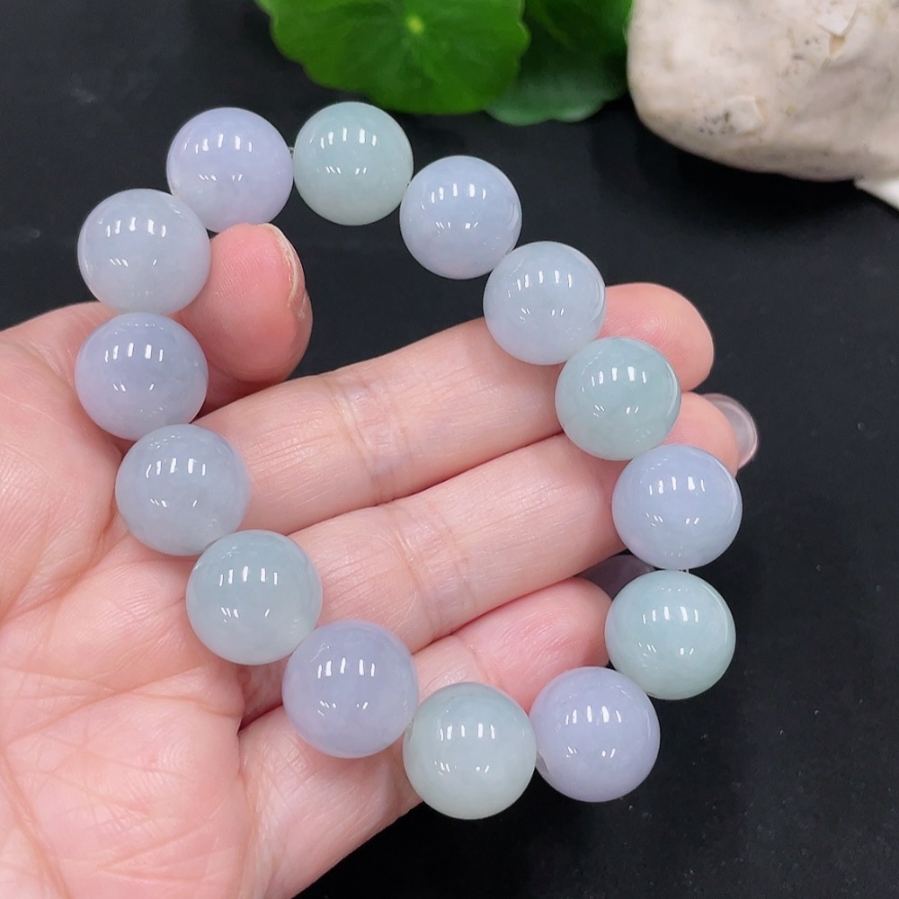 F34967189 Jadeite Bracelet, Approx. 12.8mm Beads, Total Weight Approx. 51.4g