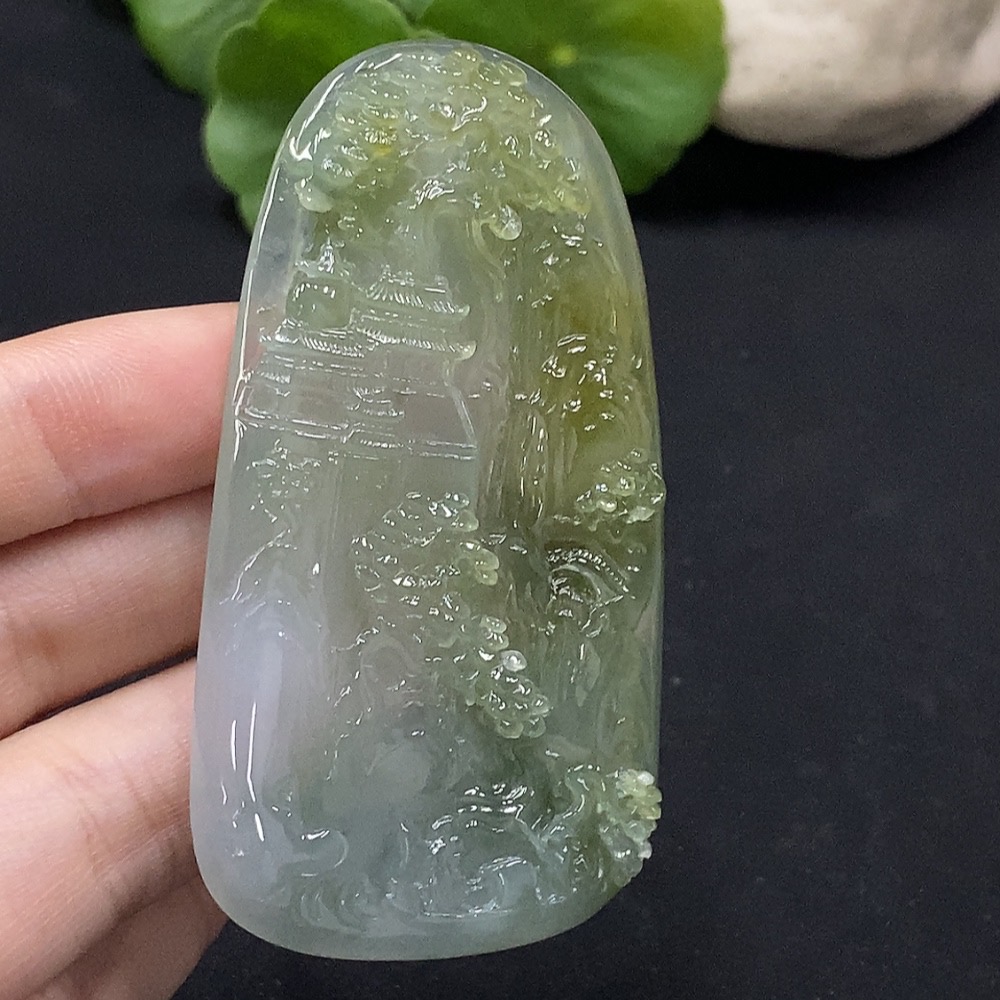 F34996472 Jadeite Landscape Pendant, Total Weight Approx. 34g