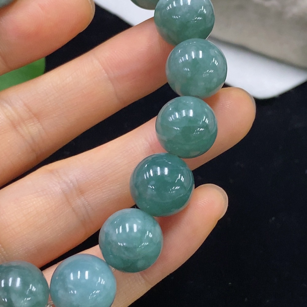 F35114280 Jadeite Bracelet Approx. 12.5mm Beads Total Weight Approx. 56.58g