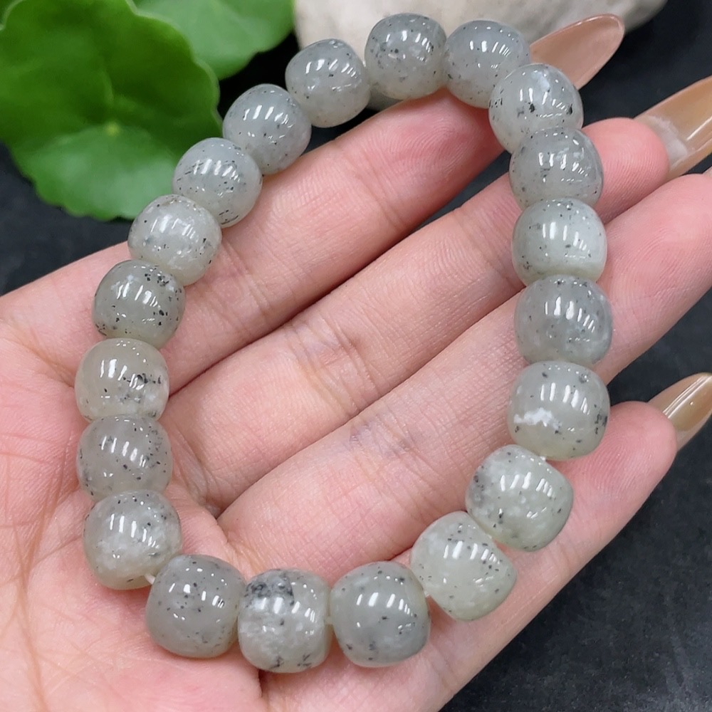 H32796885 Hetian Jade Bracelet, Approx. 10mm Beads, Total Weight Approx. 34.5g