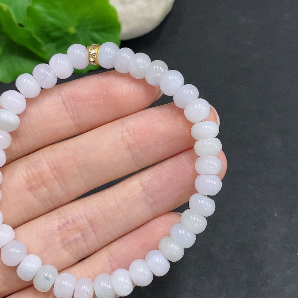 F34967555 Jadeite Beaded Necklace Approx.6.8mm Non-Gold Total Weight Approx.17.6g