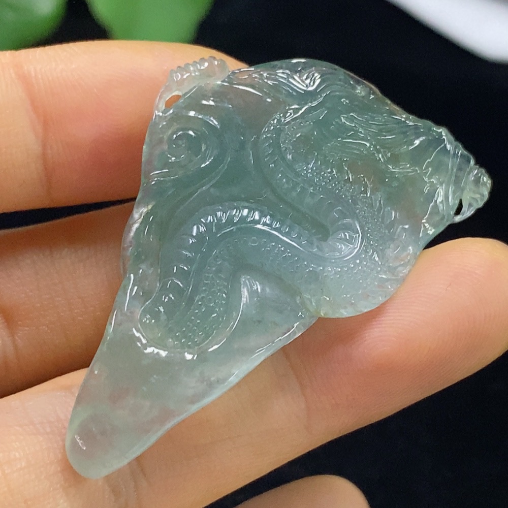 F35094709 Jadeite Dragon Pendant Total Weight Approx. 15.58g