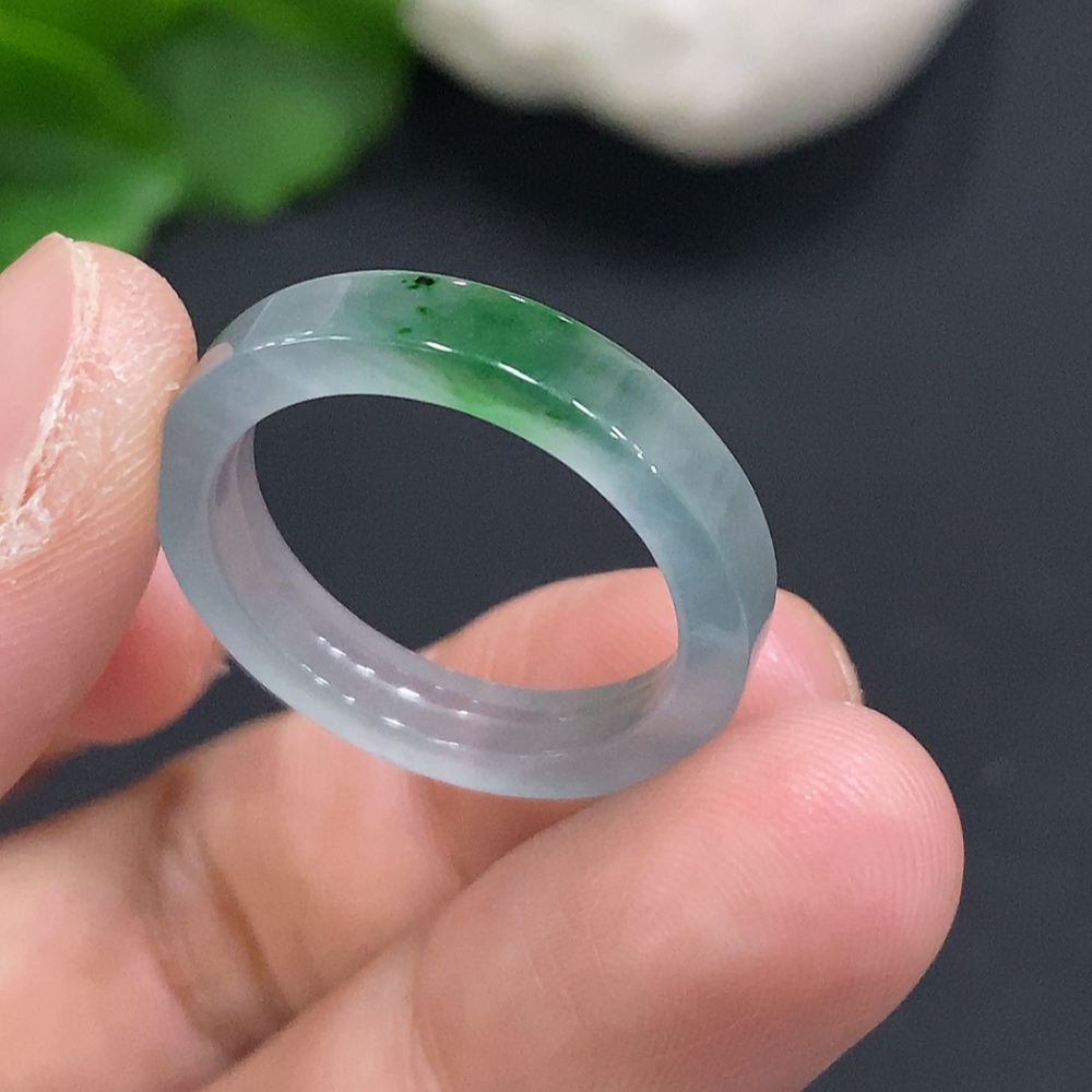 F34050378 Jadeite Ring Size 18 Total Weight Approx. 2.3g