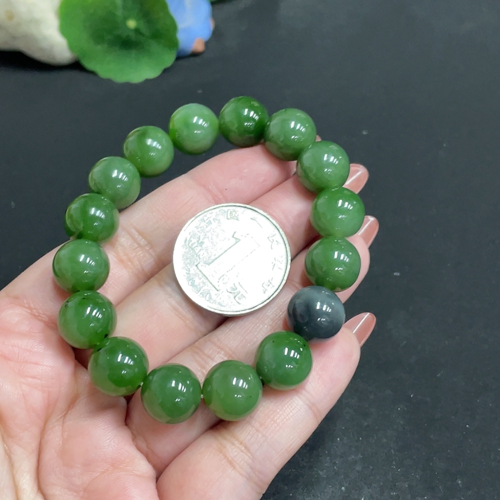 H34053856 Hetian Jade Bracelet, Size 11.7mm approx., Total Weight about 43g