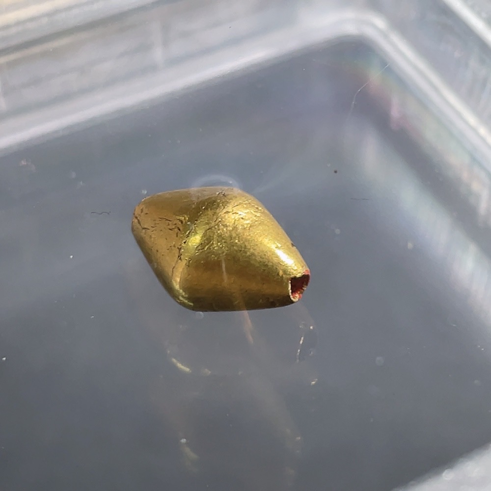 W26983502 Old Bead Zhubo Rating Open Box Qing Dynasty Double-Cone Gold-Plated Bead (Gold Lacquer) Gold Purity Approximately 90%