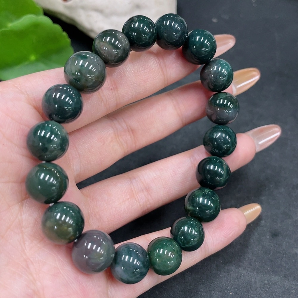 H32797751 Alashan Agate Bracelet with Other Mineral Components, Approx. 11.7mm, Total Weight About 38.5g