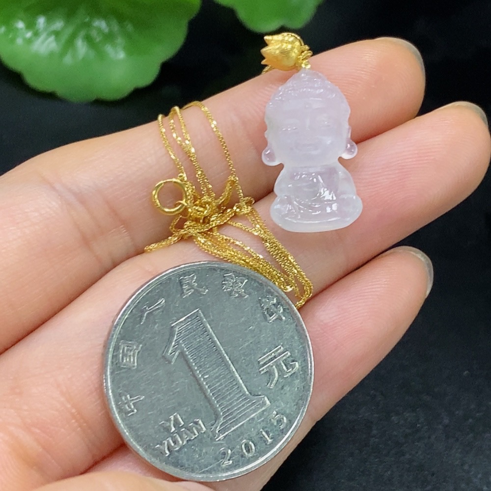 F27141853 Jadeite Pendant Baby Buddha 18k Approx. Total Weight 2.55g