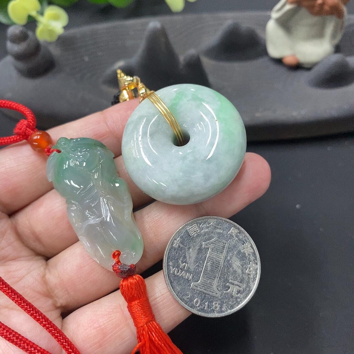 F0216193 Jadeite Pendant Bulk Lot with Natural Fissures (Non-Gold-Inlaid)