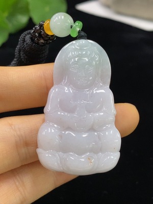 F34975238 Jadeite Guanyin Pendant Total Weight Approx. 17.9g (Beads Non-Grade A) (Including Rope Weight)