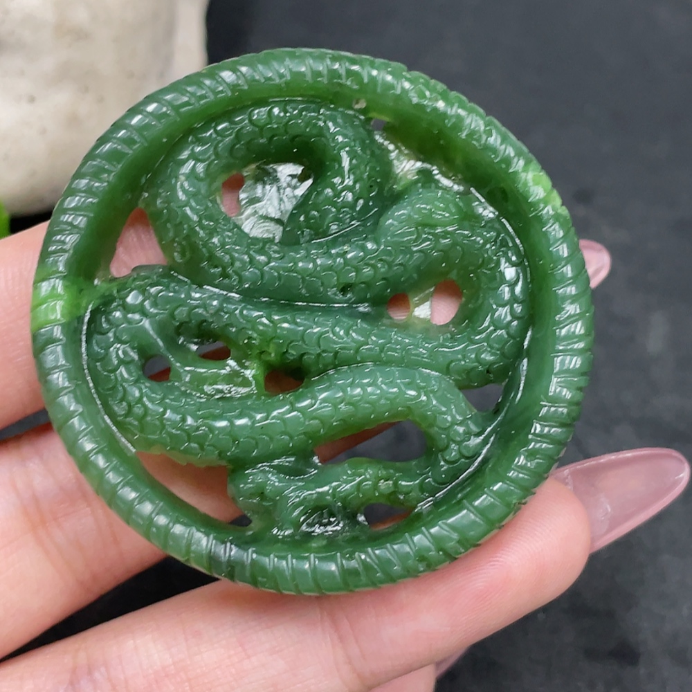 H33845940 Hetian Jade Pendant - Dragon Plaque, Total Weight Approx. 26.7g