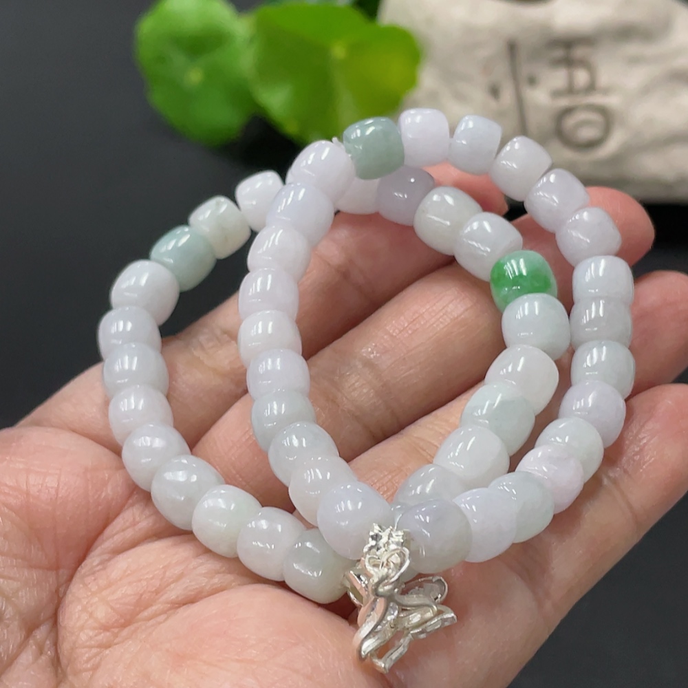 F34999418 Jadeite Beaded Bracelet Approx. 7mm Beads Non-Gold Accessory