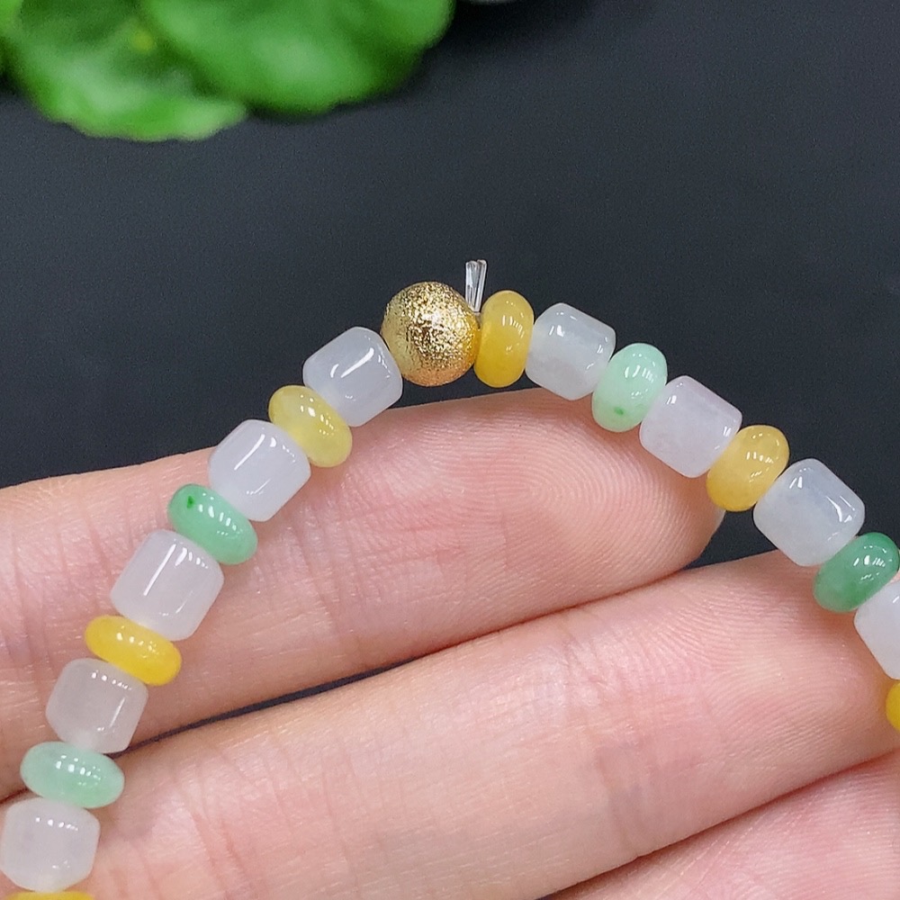 F30458695 JadeiteBeaded Bracelet Approx 5.5mm Total Weight 9.7g Non-gold-inlaid Undetermined Color Origin