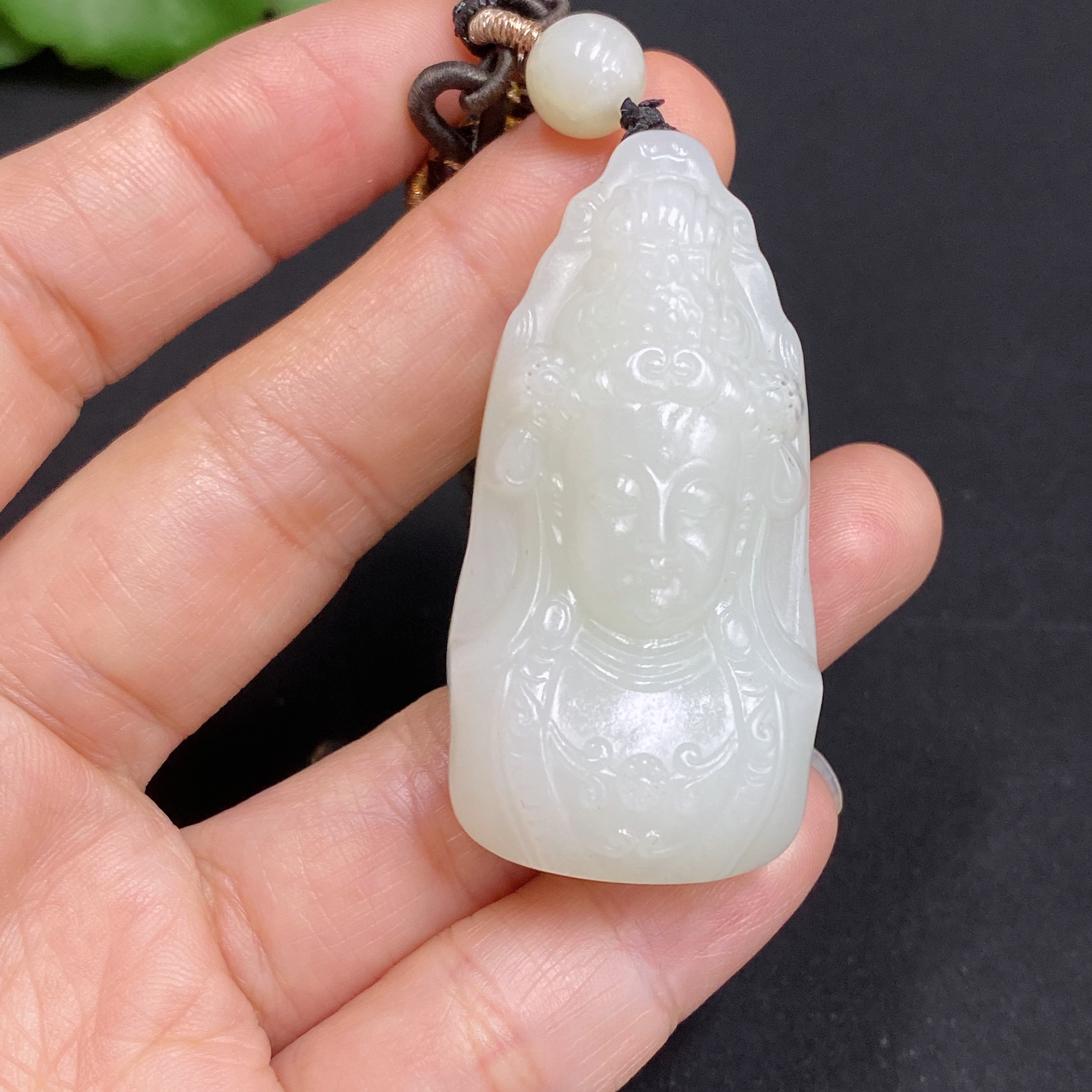 H34970984 Hetian Jade Pendant Guanyin