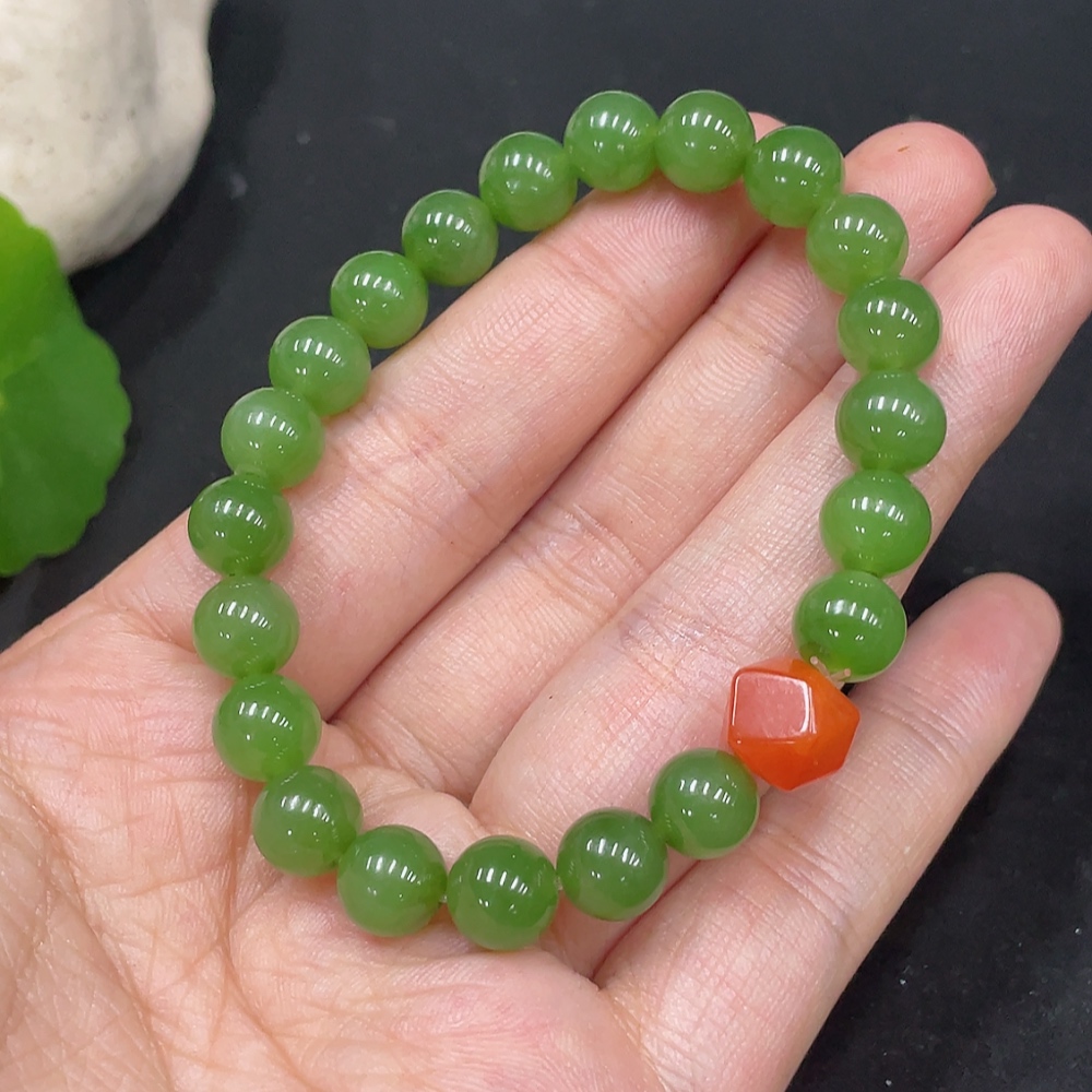 H30537513 Hetian Jade Bracelet Approx.8mm Total Weight Approx.19g Accessories Not Hetian Jade