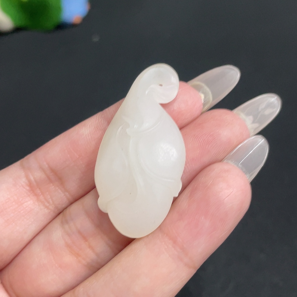 H27128782 Hetian Jade Pendant Magnolia Flower Total Weight Approx. 9.7g