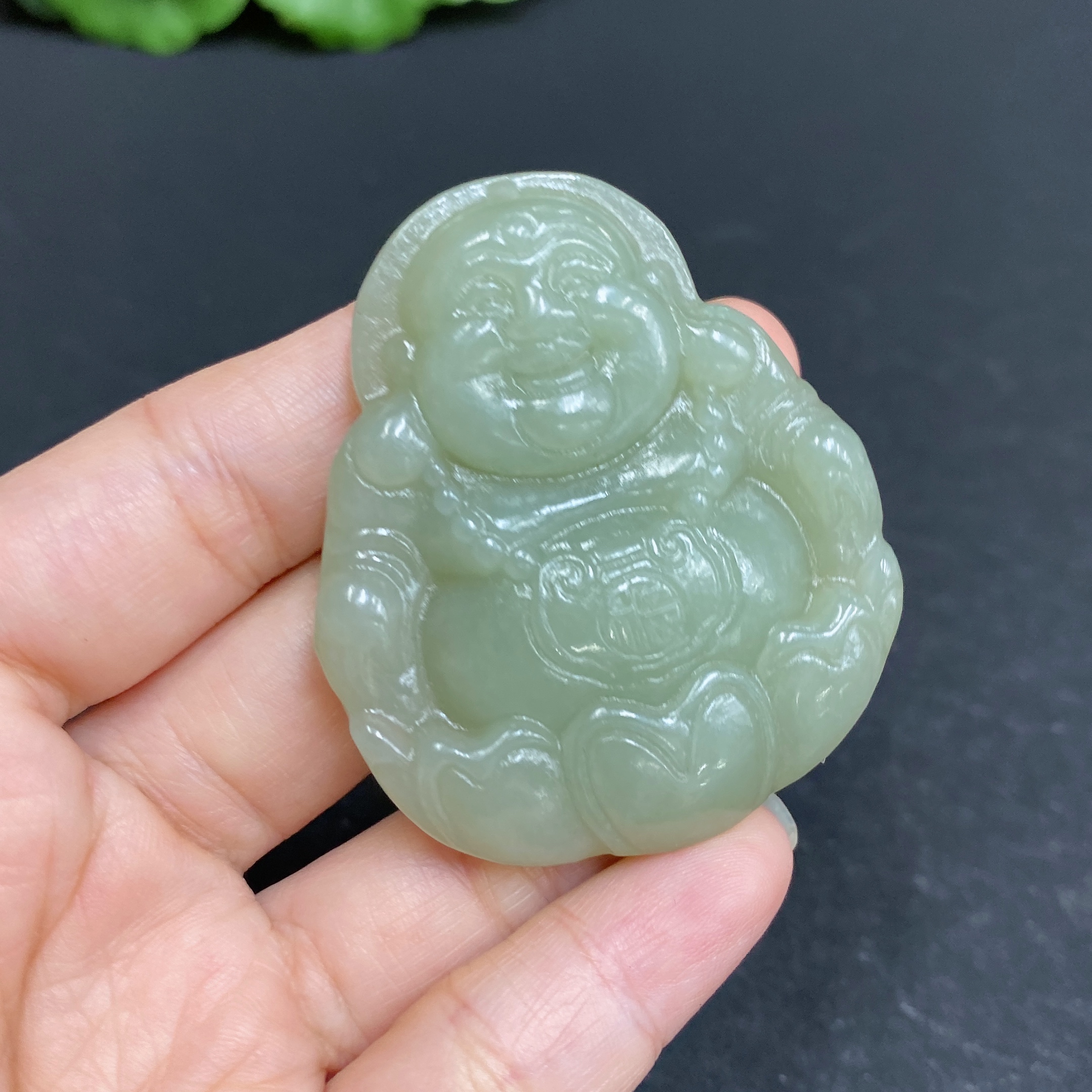 H33878961 Hetian Jade Pendant Buddha Total Weight About 35.7g