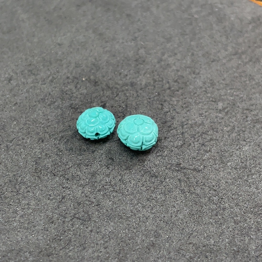 C34990538 Turquoise Jewelry, Color Origin Undetermined, Contains Other Mineral Components, Total Weight Approximately 1.1g, Sell as a Lot