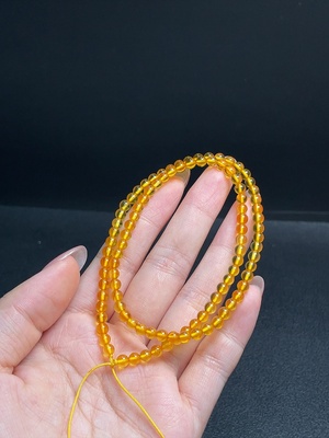 C30470593 Amber Honey Bead Necklace Total Weight Approx.4.24g Size Approx.3.9mm