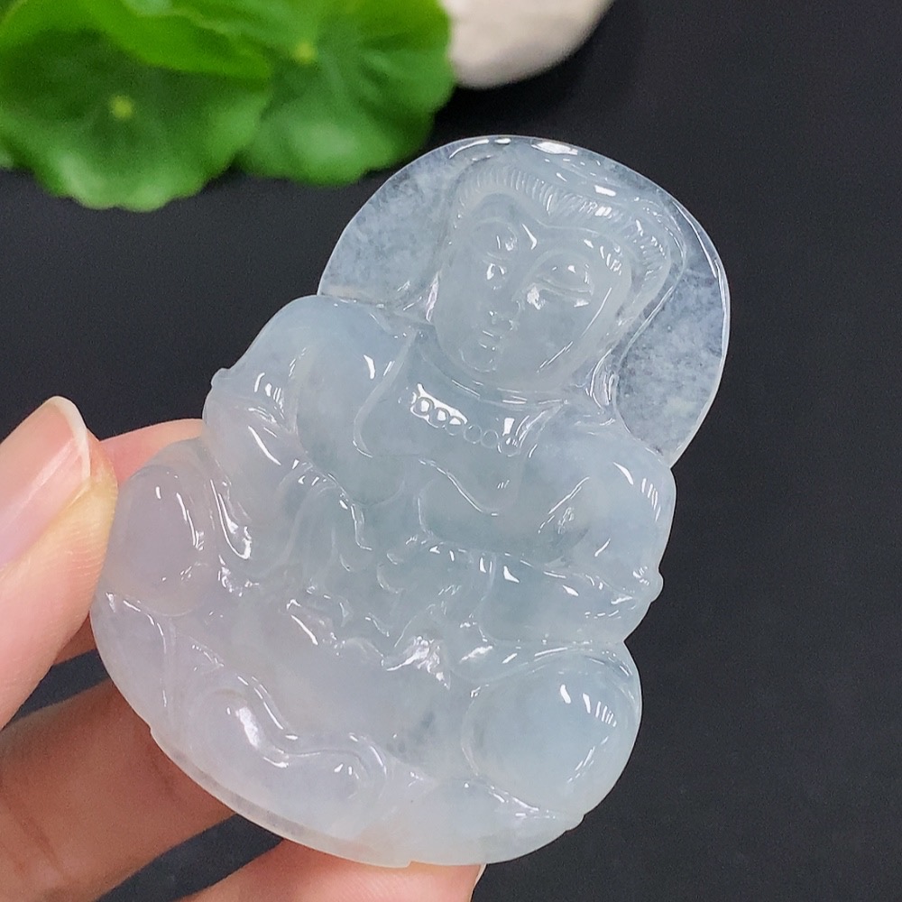 F31606363 Jadeite Guanyin Pendant Total weight about 26g