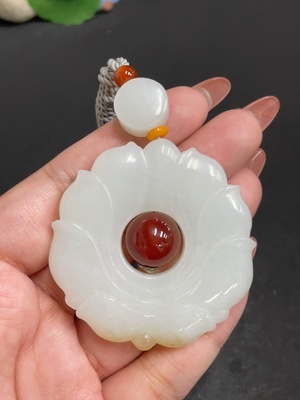 H34010817 Hetian Jade Pendant, Antique Style, Total Weight Approx. [Including Cord] 51g, Matching Beads Not Hetian Jade