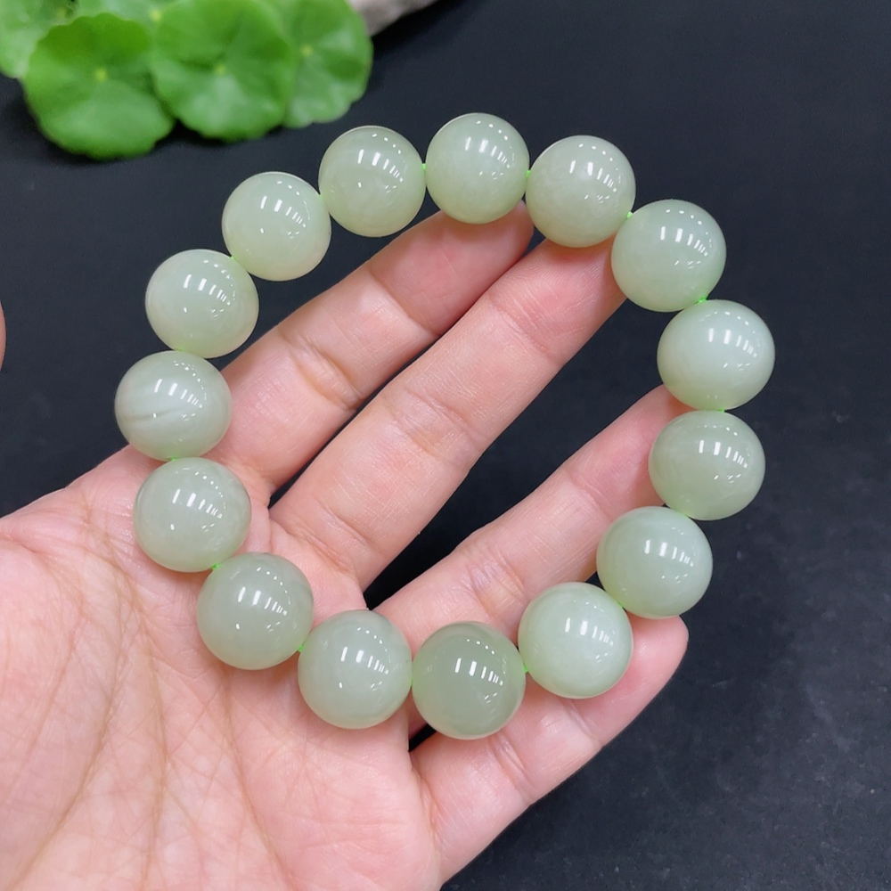 H35109838 Hetian Jade Bracelet, approx. 13.8mm, total weight approx. 62.8g