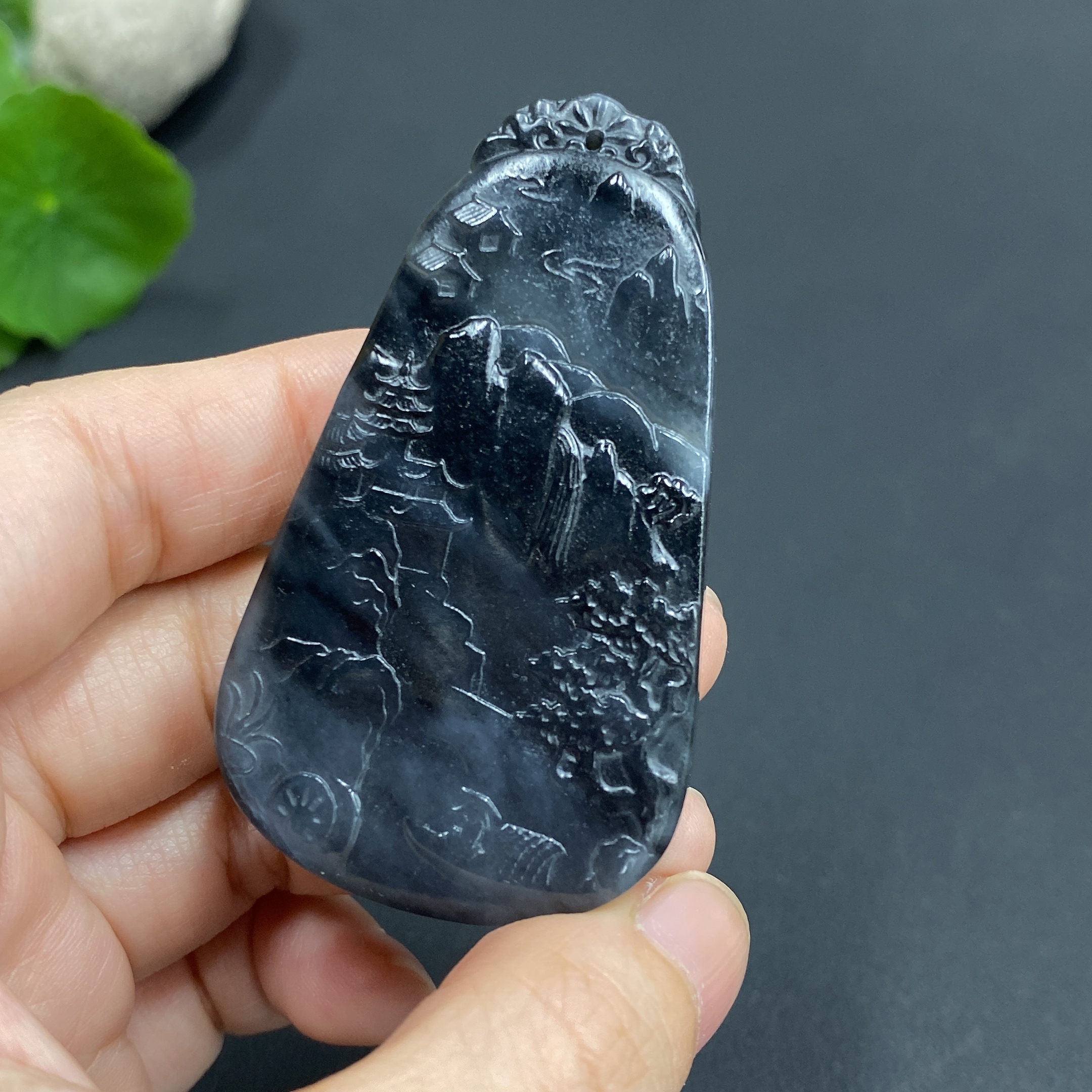 H19143105 Hetian Jade Pendant, Landscape Plaque, Total Weight Approx. 39.3g