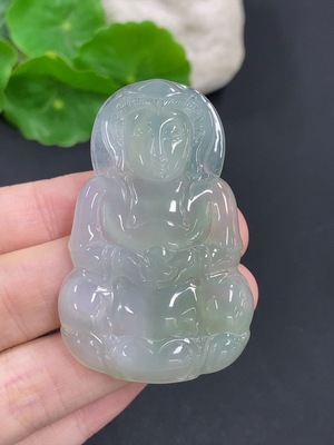 F41933896 翡翠观音挂件 货品总重量约19.3克