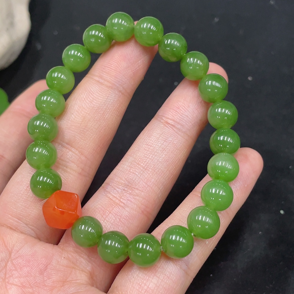 H30537513 Hetian Jade Bracelet Approx.8mm Total Weight Approx.19g Accessories Not Hetian Jade