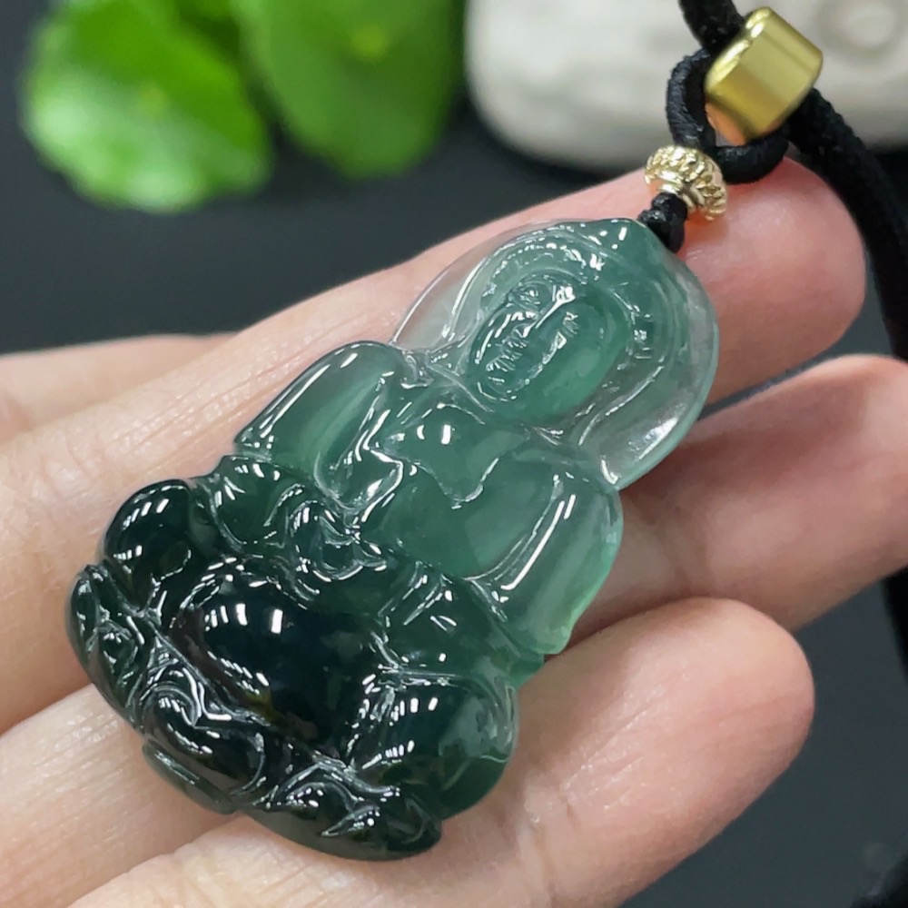 F30449266 Jadeite Guanyin Pendant, Total Weight Approx. 10.8g