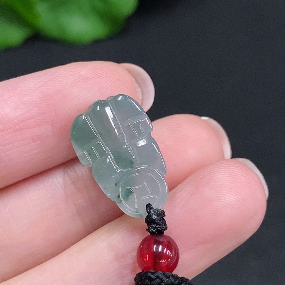 F34003234 Jadeite Pixiu Pendant Total Weight Approx. 4.4g (Including Rope Weight) Beads Not Jadeite