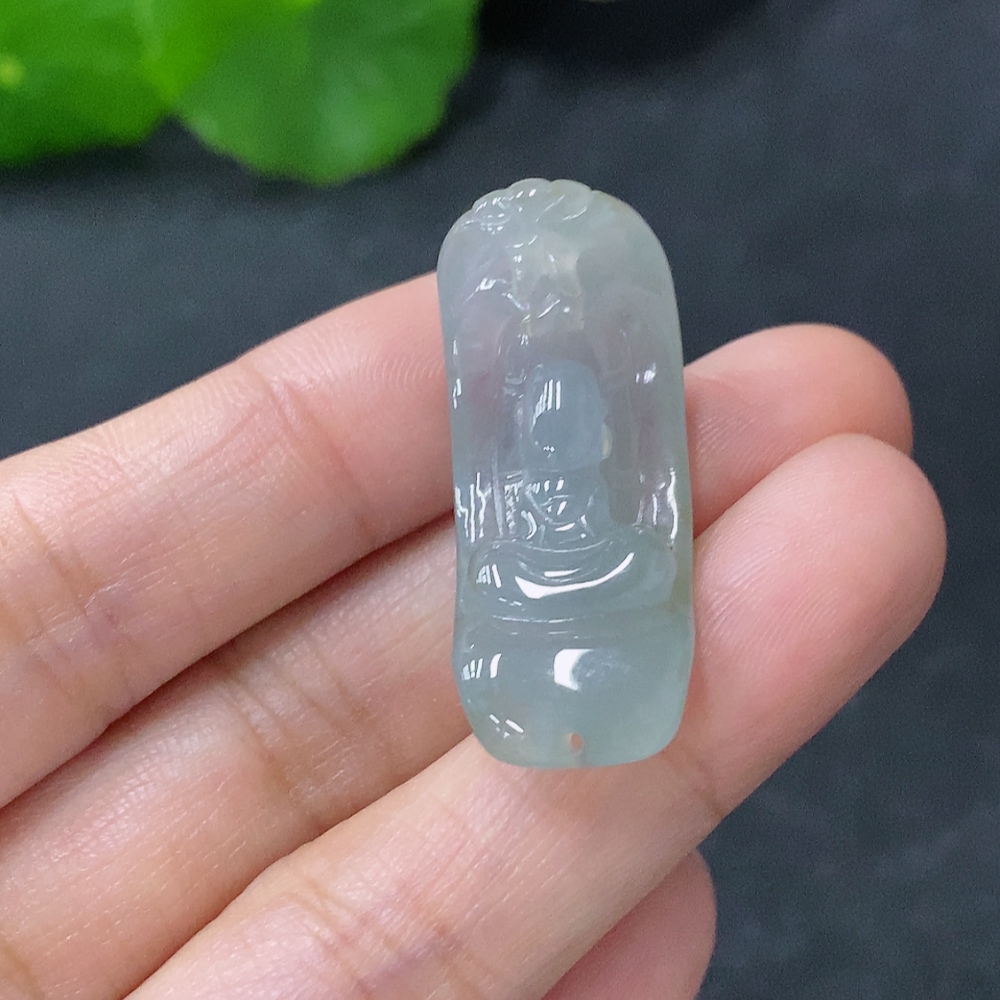 F29405112 Jadeite Pendant Faceless Buddha Total Weight Approx. 5.92g