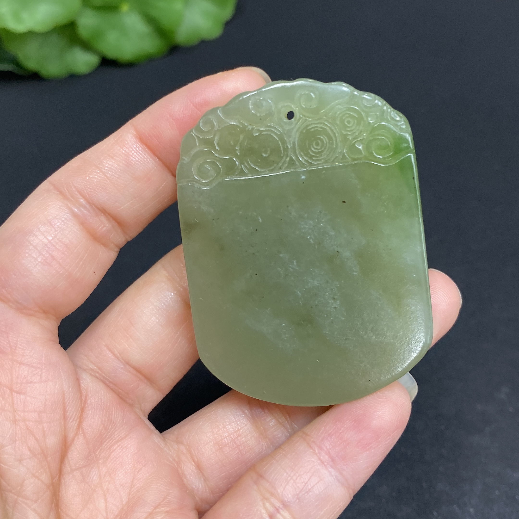 H34037181 Hetian Jade Pendant Antique Plaque Total Weight Approx. 37g