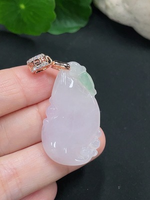 F28293209 Jadeite Fu Shou Pendant, Total Weight Approx. 7.7g (Non-Gold-Inlaid)