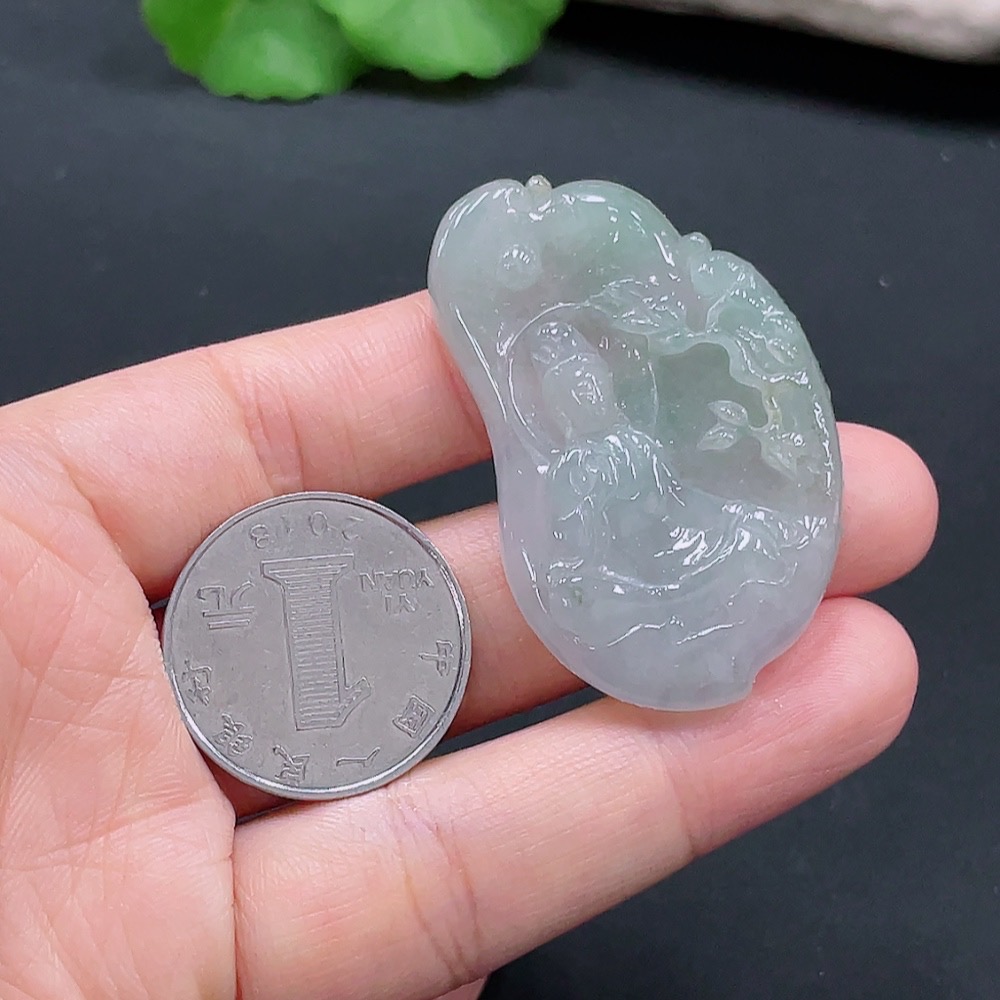 F26984842 Jadeite Guanyin Pendant Total Weight Approx. 14.75g