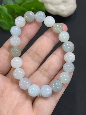 F35125836 Jadeite Bead Necklace approx. 9.8mm Total Weight approx. 32.6g