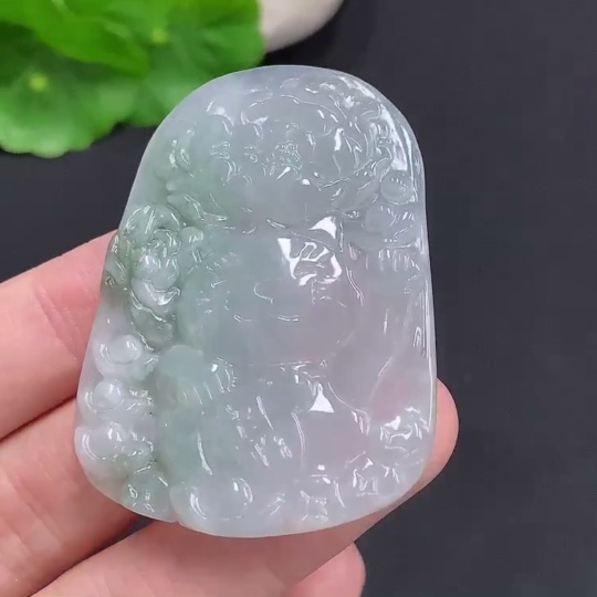 F32757344 Jadeite Maneki-Neko Pendant