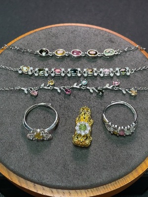 C34037927 Tourmaline Jewelry Non-Gold Total Weight Approx. 20.97g Sell as a Lot