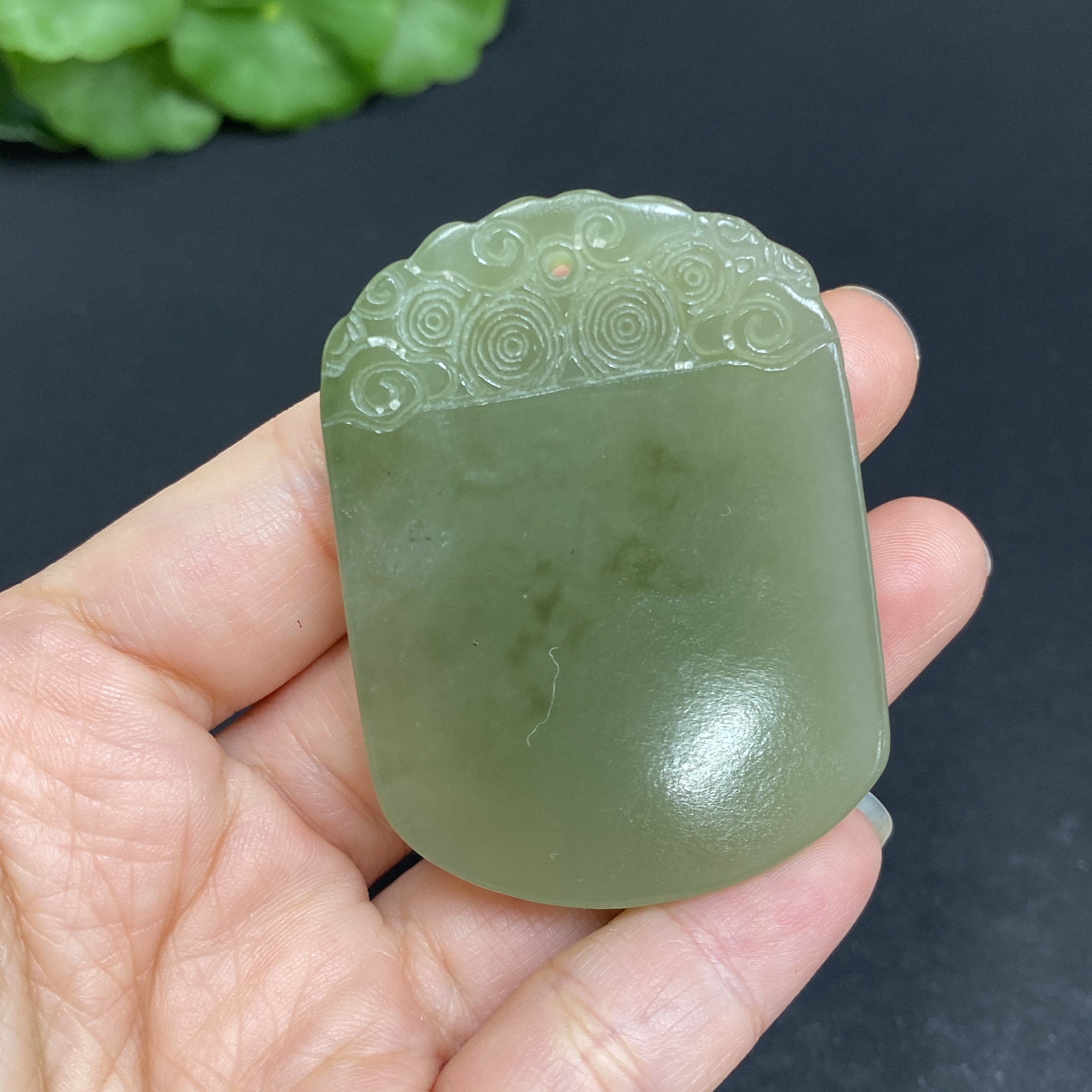H34037181 Hetian Jade Pendant Antique Plaque Total Weight Approx. 37g