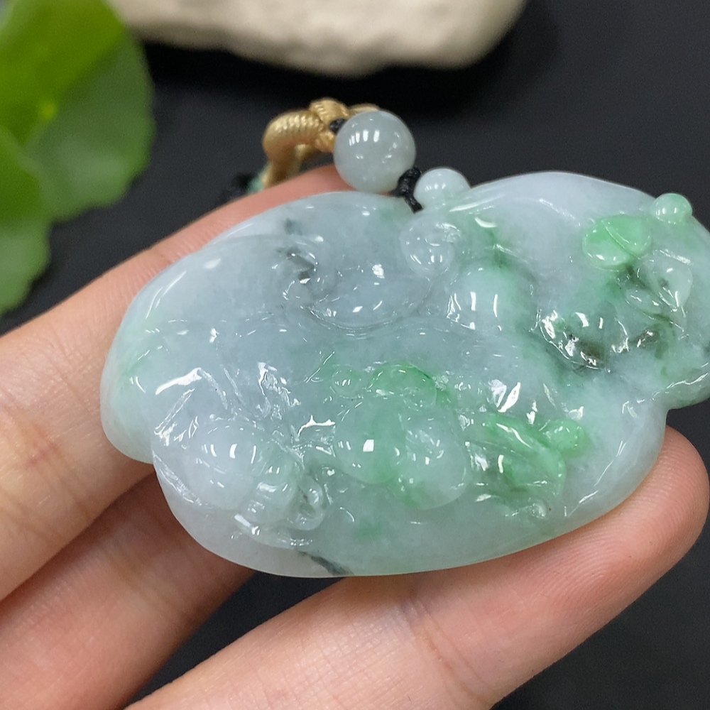 F29322298 JadeitePendant (Total Item Weight Approximately 32.47g, Cord Not Included)