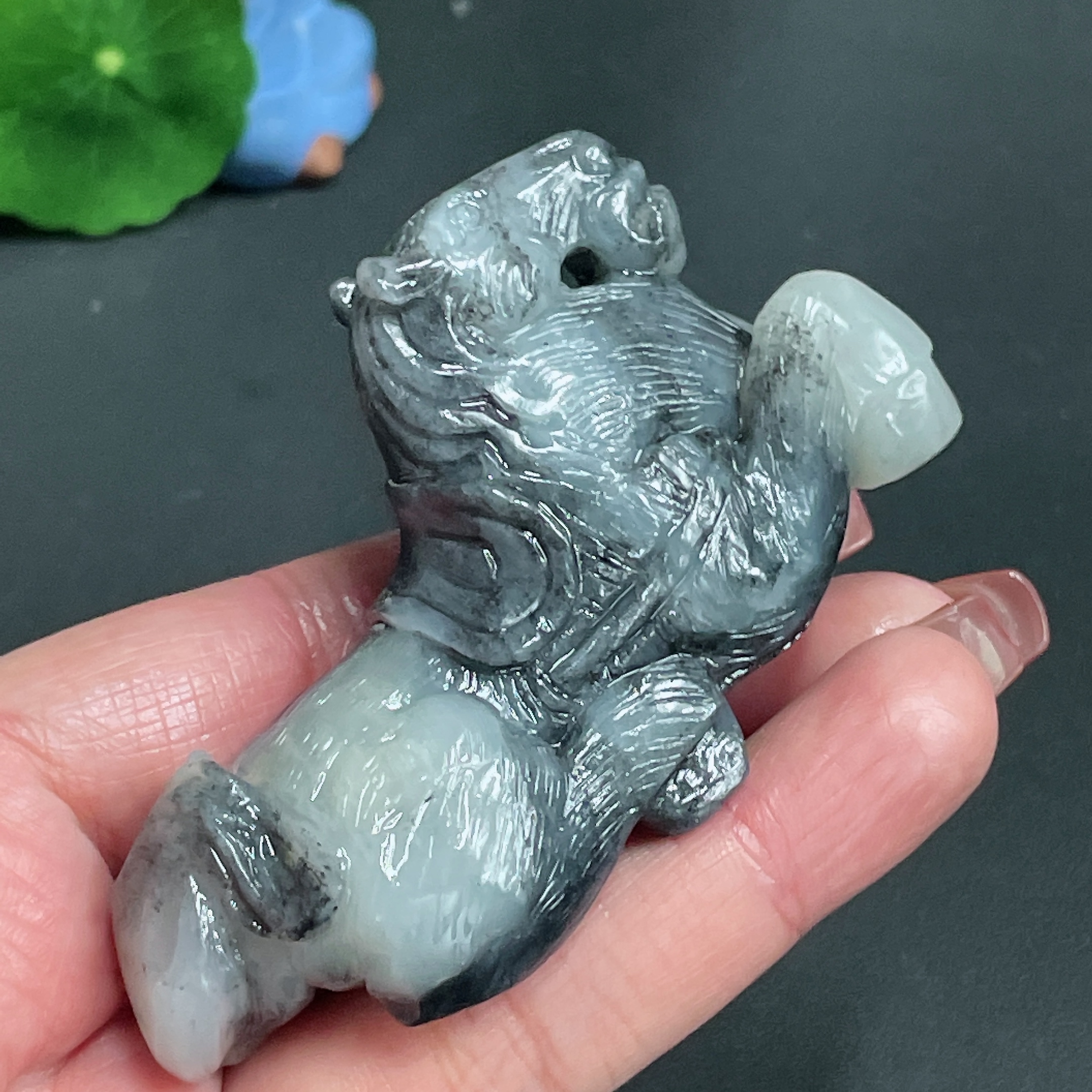 H25839486 Hetian Jade Handheld Piece - Tang Horse, Total Weight Approx. 98.1g