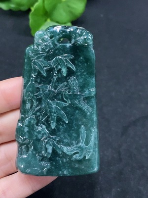 F32729021 JadeiteBamboo Pendant (Total weight: approx. 43.6g)