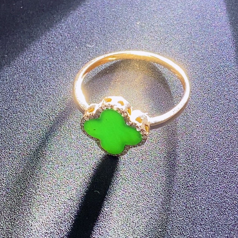 F26005485 Jadeite Inlaid Ring 18k Total Weight Approx.1.4g Size12