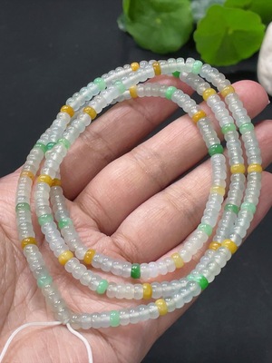 F32720737 Jadeite Bead Necklace Total Weight Approximately 28.1g Bead Size 4.4mm Color Origin Undetermined