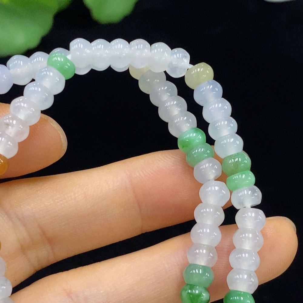 F35095355 Jadeite Bead Necklace Approx. 5.5mm Total Weight Approx. 24.91g