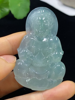 F35095285 Jadeite Guanyin Pendant Total Weight Approx. 26.33g