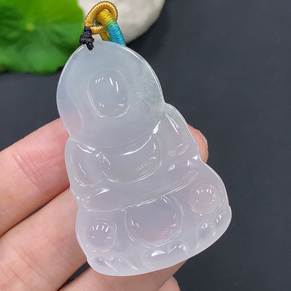 F28295243 Jadeite Guanyin Pendant Total Weight Approx. 18.4g (Including Rope Weight)